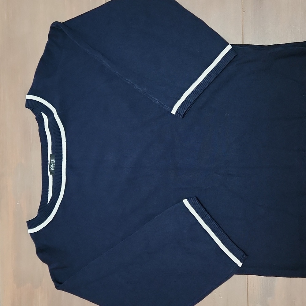 Jones New York Navy Blue & White Sweater Small Classic Nautical - Picture 3 of 8